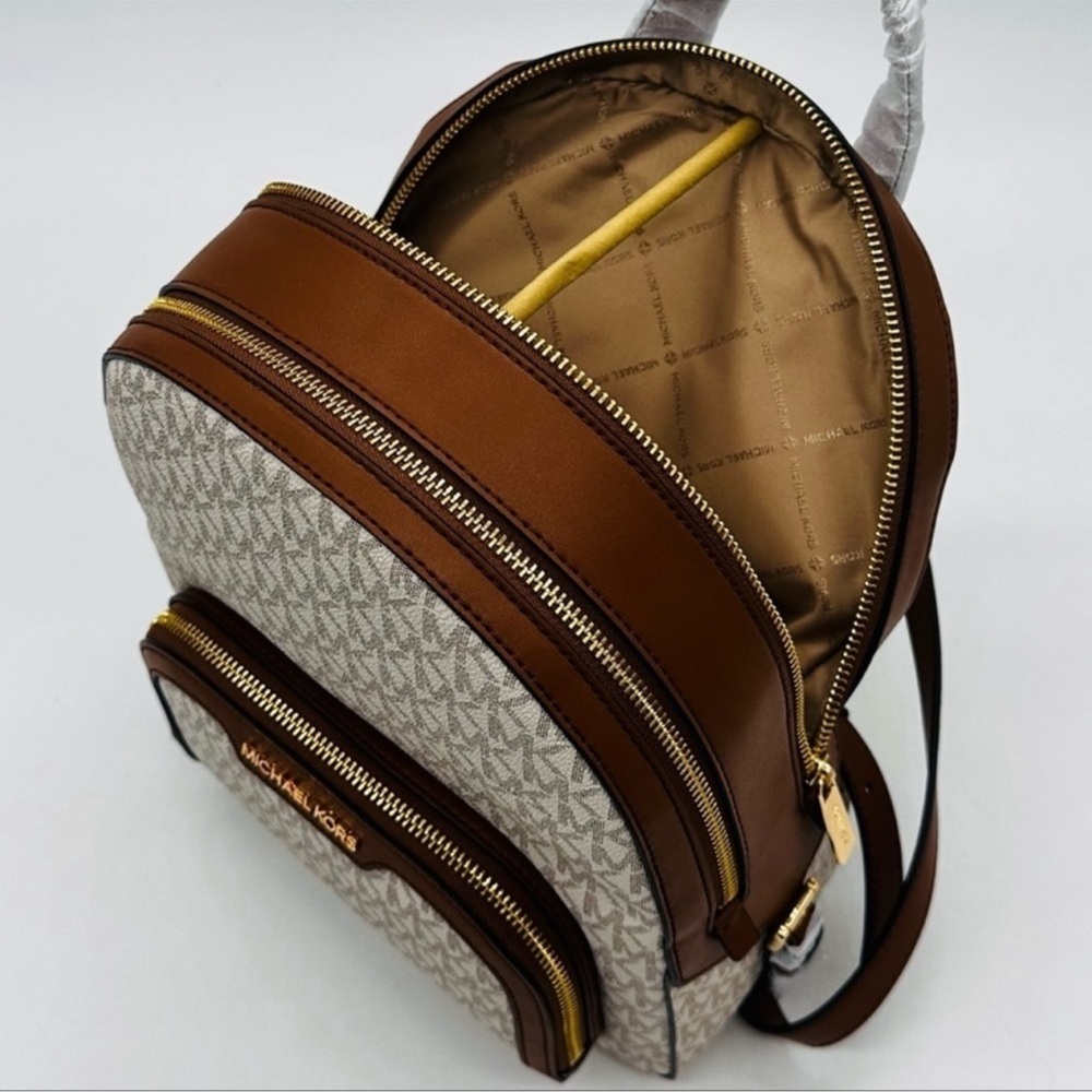 Michael Kors Medium Jaycee Zip Packet Backpack Vanilla - Picture 9 of 12
